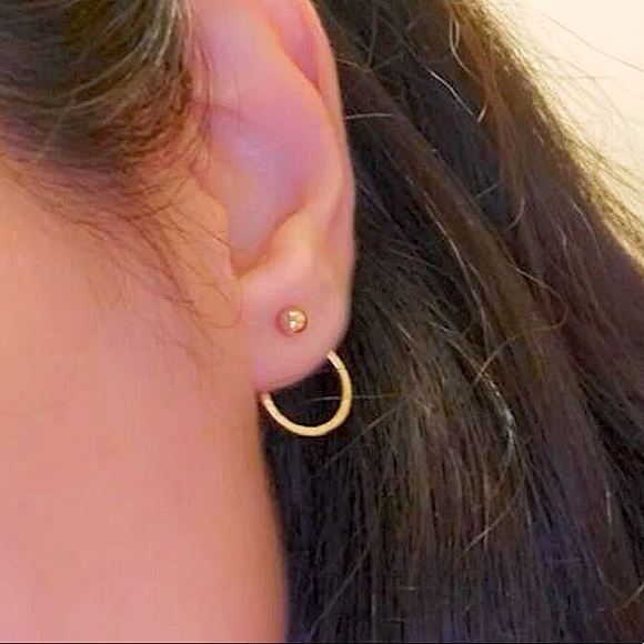 ⚜️[𝟯/$𝟭𝟴]⚜️NEW Gold Round Jacket Earrings - Picture 3 of 10